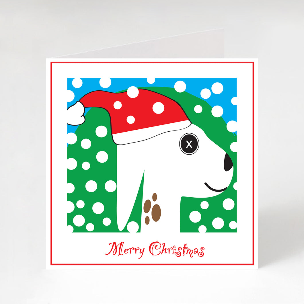 Merry Christmas Card - Happy Dog Wishes (£2.40 each OR  3 CARDS FOR £5.60)