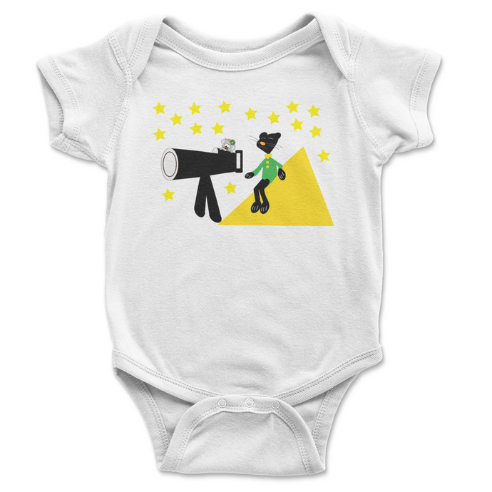 Onesie Short Sleeve Cat & Mouse Watching the Stars